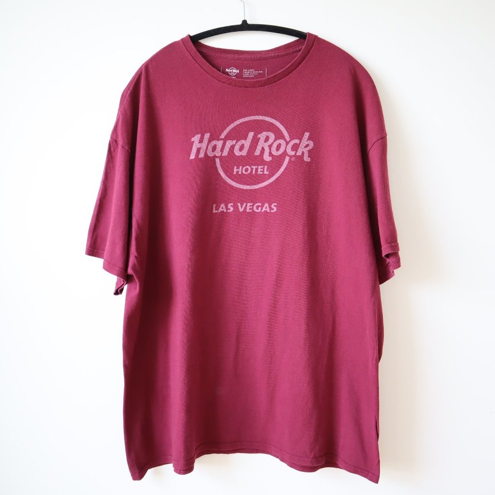 Hard Rock Hotel Las Vegas Maroon T Shirt, Size XX Large